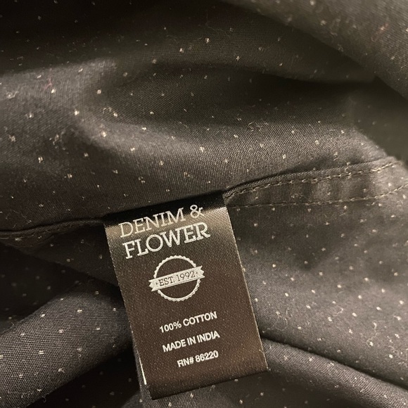 Denim & Flower Slim Fit Navy Blue Shirt - Picture 9 of 11